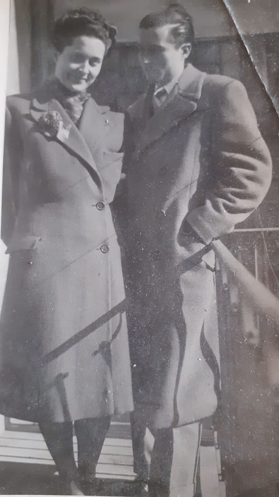 con Jolanda, sua moglie